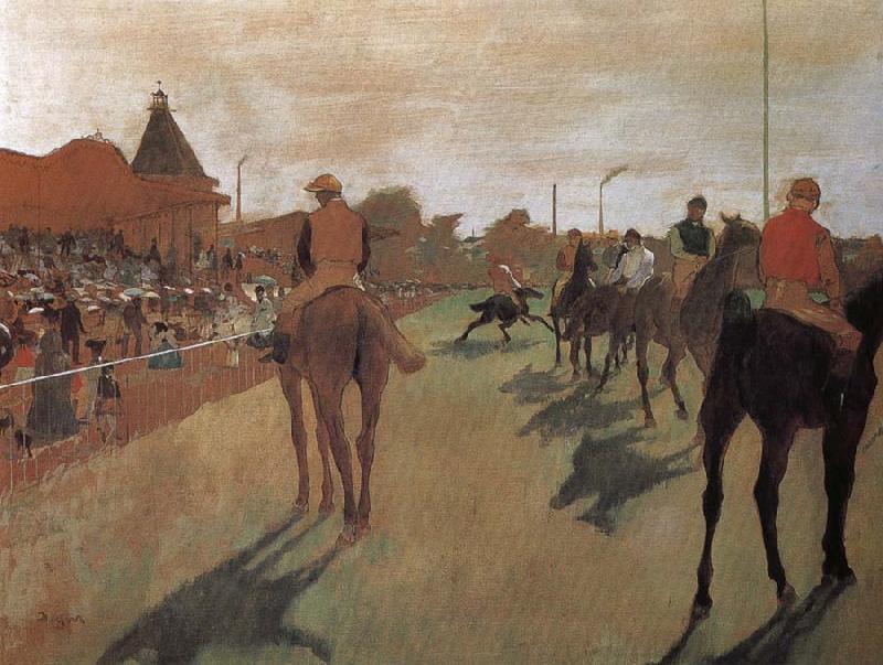 Edgar Degas a group of Racehorse France oil painting art